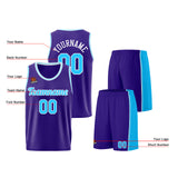 Custom Purple Light Blue Basketball Jersey for Men Women Adult Youth Stitched Name Number Logo