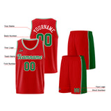Custom Red Green Basketball Jersey for Men Women Adult Youth Stitched Name Number Logo