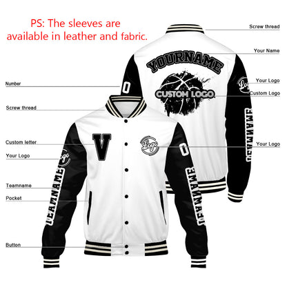 Custom White Black Varsity Jackets for Men Women Youth Personalized Letterman Jackets