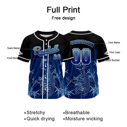 Custom Black Button Down Baseball Jersey for Men Women Adult Youth Print Name Number Logo
