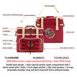Custom Red Cream Double Layer Insulated Cooler Bag - 600D Oxford Waterproof Picnic Tote for Camping, Hiking & BBQ - Large Capacity Thermal Lunch Bag