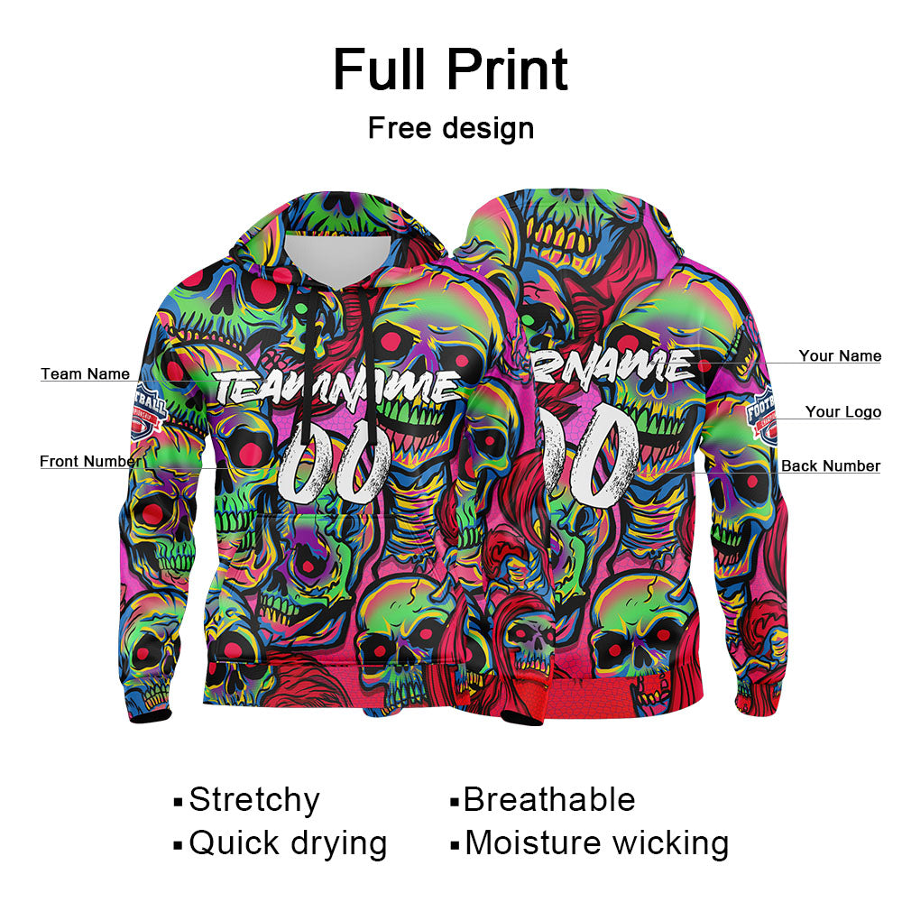 Custom Sweatshirt Hoodie For Man Woman Girl Boy Print Your Logo Name Number Pink&Green