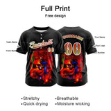 Custom Black Button Down Baseball Jersey for Men Women Adult Youth Print Name Number Logo
