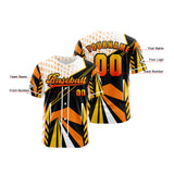 Custom Orange Button Down Baseball Jersey for Men Women Adult Youth Print Name Number Logo