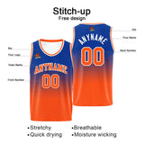 Custom Basketball Jersey Personalized Stitched Team Name Number Logo Royal&Orange