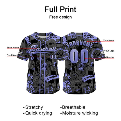 Custom Gray Baseball Jersey Print Personalized Name, Number and Logo