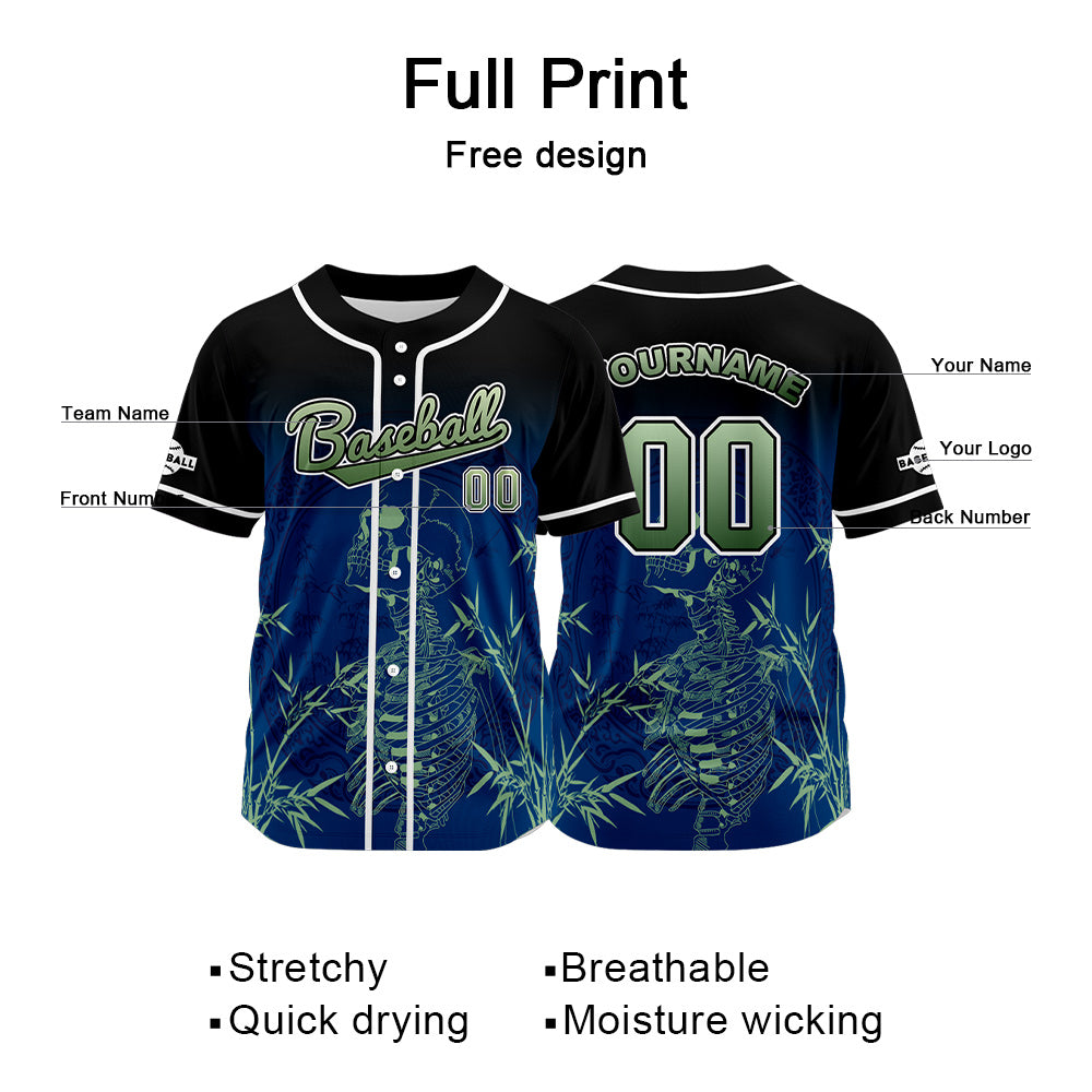 Custom Black Button Down Baseball Jersey for Men Women Adult Youth Print Name Number Logo