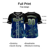 Custom Black Button Down Baseball Jersey for Men Women Adult Youth Print Name Number Logo