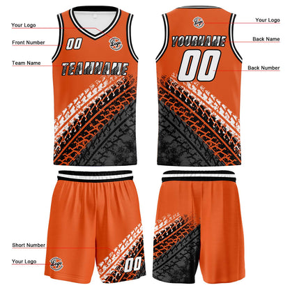 Custom Orange Basketball Jersey Uniform Suit Printed Your Logo Name Number