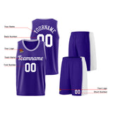 Custom Purple White Basketball Jersey for Men Women Adult Youth Stitched Name Number Logo