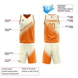Custom Cream Orange Reversible Basketball Suit for Adults and Kids Personalized Jersey
