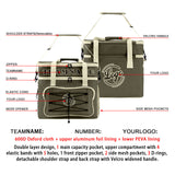 Custom Army Green Cream Double Layer Insulated Cooler Bag - 600D Oxford Waterproof Picnic Tote for Camping, Hiking & BBQ - Large Capacity Thermal Lunch Bag