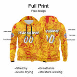 Custom Sweatshirt Hoodie For Man Woman Girl Boy Print Your Logo Name Number Yellow&Red