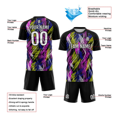 Custom Black Pink Uniform Jersey Kids Adults Personalized Set Jersey Shirt