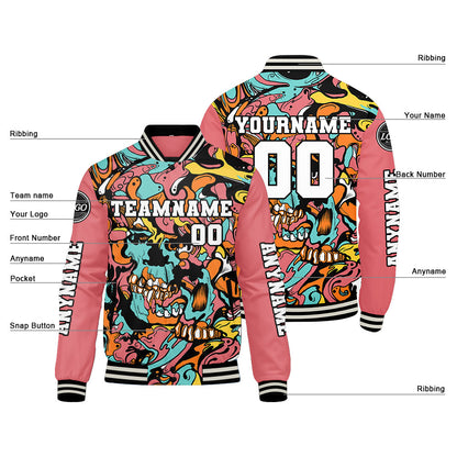 Custom Pink Varsity Jackets for Men Women Youth Personalized Letterman Jackets