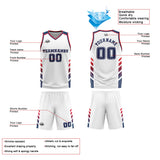 Custom White Blue Basketball Jersey Uniform Suit Printed Your Logo Name Number