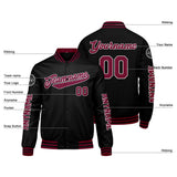 Custom Crimson Black Varsity Jackets for Men Women Youth Personalized Letterman Jackets