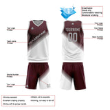 Custom Brown White Reversible Basketball Suit for Adults and Kids Personalized Jersey