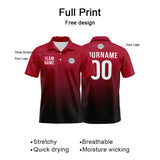 Custom Red Black Football Polo Shirts  Add Your Unique Logo/Name/Number