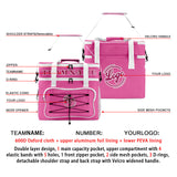 Custom Pink White Double Layer Insulated Cooler Bag - 600D Oxford Waterproof Picnic Tote for Camping, Hiking & BBQ - Large Capacity Thermal Lunch Bag