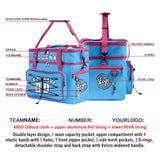 Portable Double Layer Cooler Bag - Waterproof Insulated Picnic Tote for Camping & Family Outings Blue Pink