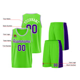 Custom Neon Green-Purple Basketball Jersey for Men Women Adult Youth Stitched Name Number Logo