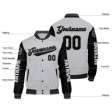 Custom Grey Black Varsity Jackets for Men Women Youth Personalized Letterman Jackets