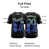 Custom Black Button Down Baseball Jersey for Men Women Adult Youth Print Name Number Logo