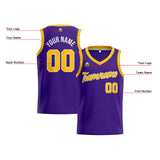 Custom Purple Yellow Basketball Jersey for Men Women Adult Youth Stitched Name Number Logo