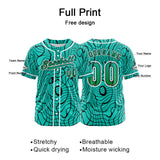 Custom Cyan Button Down Baseball Jersey for Men Women Adult Youth Print Name Number Logo