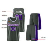 Custom Dark Gray-Purple Basketball Jersey for Men Women Adult Youth Stitched Name Number Logo