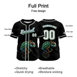 Custom Black Baseball Jersey Print Personalized Name, Number and Logo