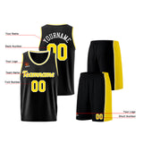 Custom Black-Yellow Basketball Jersey for Men Women Adult Youth Stitched Name Number Logo