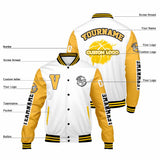 Custom White Yellow Varsity Jackets for Men Women Youth Personalized Letterman Jackets