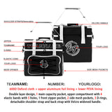 Custom Black White Double Layer Insulated Cooler Bag - 600D Oxford Waterproof Picnic Tote for Camping, Hiking & BBQ - Large Capacity Thermal Lunch Bag