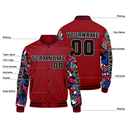 Custom Red Varsity Jackets for Men Women Youth Personalized Letterman Jackets