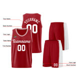 Custom Burgundy White Basketball Jersey for Men Women Adult Youth Stitched Name Number Logo