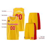 Custom Yellow Red Basketball Jersey for Men Women Adult Youth Stitched Name Number Logo