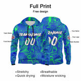 Custom Sweatshirt Hoodie For Man Woman Girl Boy Print Your Logo Name Number Royal-Green