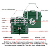 Custom Dark Green Gray Double Layer Insulated Cooler Bag - 600D Oxford Waterproof Picnic Tote for Camping, Hiking & BBQ - Large Capacity Thermal Lunch Bag
