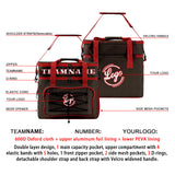 Custom Brown Red Double Layer Insulated Cooler Bag - 600D Oxford Waterproof Picnic Tote for Camping, Hiking & BBQ - Large Capacity Thermal Lunch Bag
