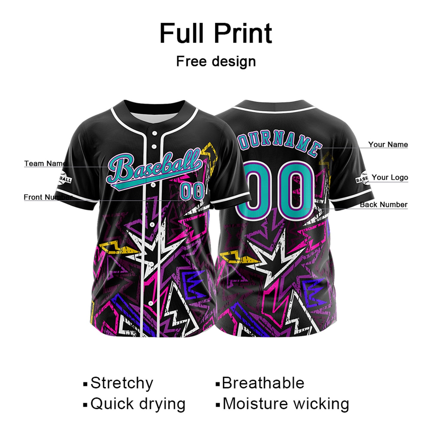 Custom Black Green Button Down Baseball Jersey for Men Women Adult Youth Print Name Number Logo