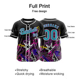 Custom Black Green Button Down Baseball Jersey for Men Women Adult Youth Print Name Number Logo