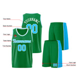 Custom Kelly Green Llight Blue Basketball Jersey for Men Women Adult Youth Stitched Name Number Logo