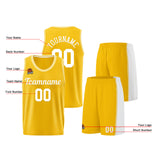 Custom Yellow White Basketball Jersey for Men Women Adult Youth Stitched Name Number Logo