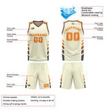 Custom Cream Orange Basketball Jersey Uniform Suit Printed Your Logo Name Number