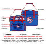 Custom Dark Blue Red Double Layer Insulated Cooler Bag - 600D Oxford Waterproof Picnic Tote for Camping, Hiking & BBQ - Large Capacity Thermal Lunch Bag