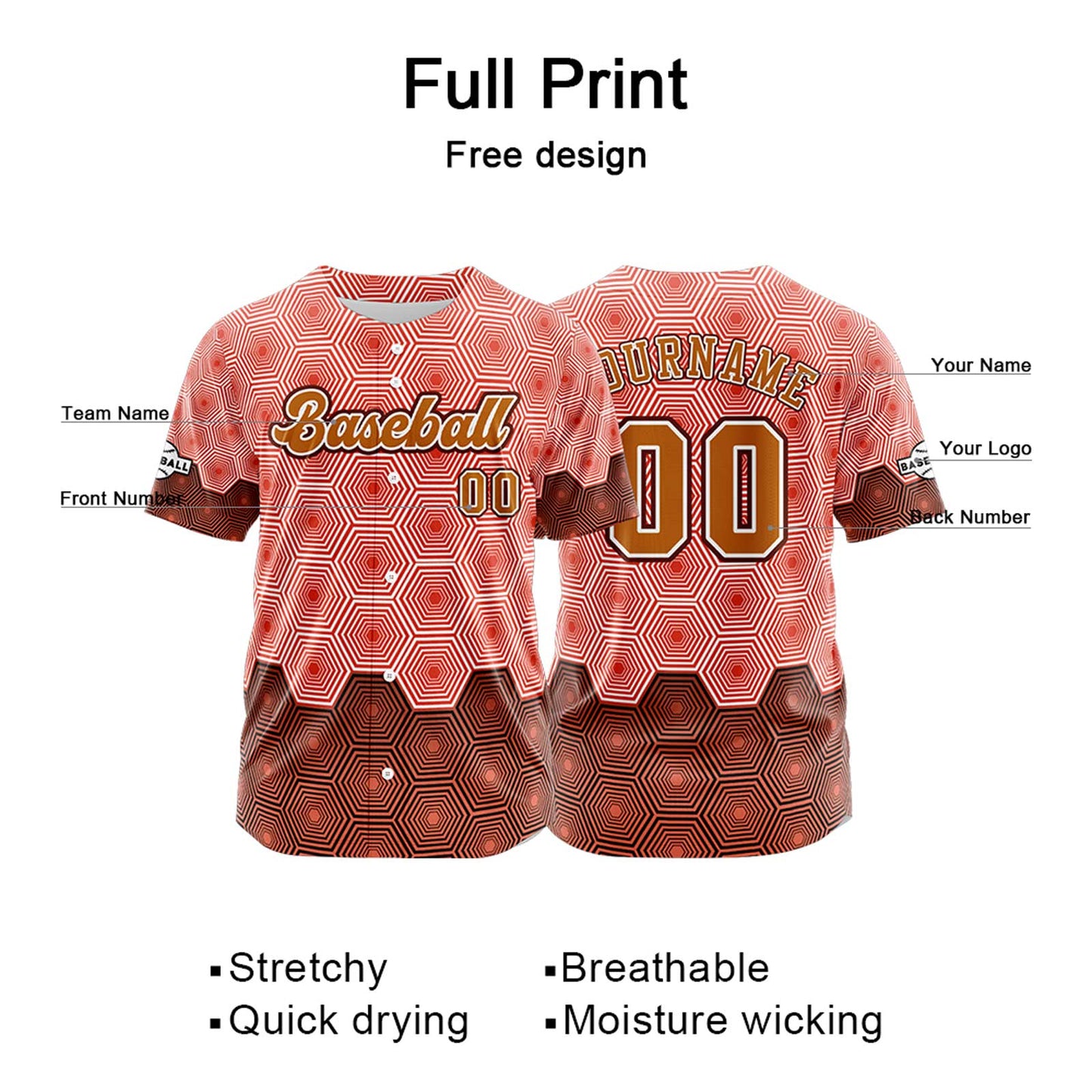 Custom Pink Button Down Baseball Jersey for Men Women Adult Youth Print Name Number Logo