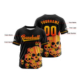 Custom Black Orange Button Down Baseball Jersey for Men Women Adult Youth Print Name Number Logo