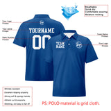 Custom Blue White Football Polo Shirts  Add Your Unique Logo/Name/Number